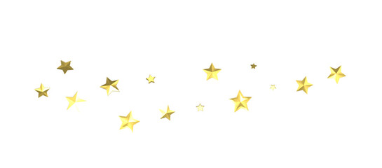 Banner with golden decoration. Festive border with falling glitter dust and stars.  png