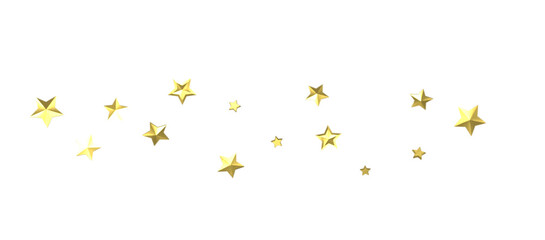 Obraz premium Banner with golden decoration. Festive border with falling glitter dust and stars.