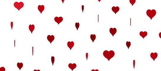 colorful flying hearts on a blue background. 3d