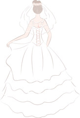 Girl in wedding dress and veil