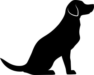 Seated dog silhouette