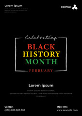 Black History Month. African American celebration poster vector design in february.
