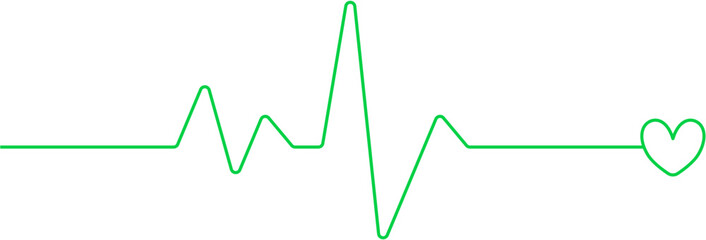 Heart ECG Line Design Element Vector