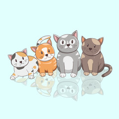 Fototapeta premium Cat Illustration Design Cute Vector