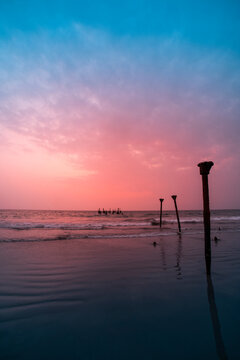 Beautiful sunset view from Kozhikode beach
