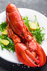 lobster seafood ready to eat expensive product healthy meal food snack on the table copy space food background rustic top view