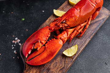 lobster seafood ready to eat expensive product healthy meal food snack on the table copy space food background rustic top view