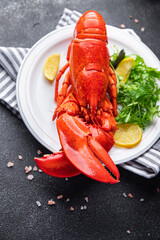 lobster seafood ready to eat expensive product healthy meal food snack on the table copy space food background rustic top view