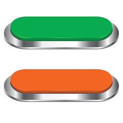 Obraz premium Green and Orange Long Button isolated on a white background