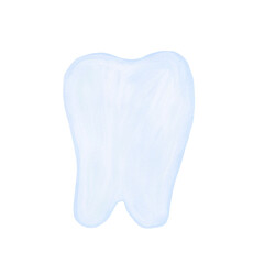 Tiny tooth watercolor. Cute cartoon tiny tooth. Tooth fairy first tooth isolated hand drawn illustration