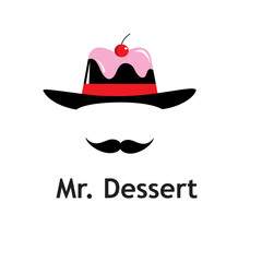 Mr. dessert logo design icon vector