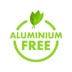 Aluminium free sign, label. Aluminium free icon. Vector stock illustration.