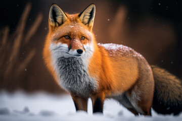 a fox in the snow, generative ai - 562773686