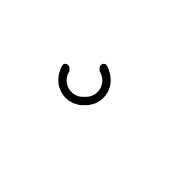 Horseshoe icon. Simple style horse tournament poster background symbol. Horseshoe brand logo design element. Horseshoe t-shirt printing. Vector for sticker.