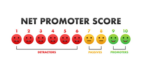 NPS - Net promoter score sign, label. Vector stock illustration. © DG-Studio