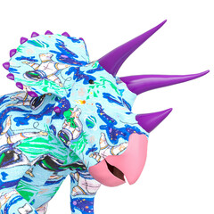 triceratops on astronaut texture in id picture profile © DM7