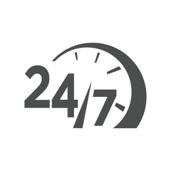 open 24 hours 7 day icon design vector template