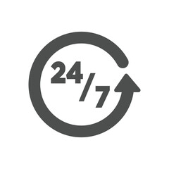 open 24 hours 7 day icon design vector template