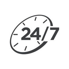 open 24 hours 7 day icon design vector template