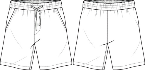 MEN AND BOYS BOTTOM WEAR SHORTS FASHION FLAT DESIGN VECTOR