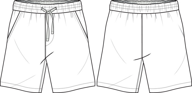 MEN AND BOYS BOTTOM WEAR SHORTS FASHION FLAT DESIGN VECTOR