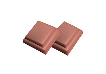 Chocolate. Pieces, shavings, cocoa fruit. 3d realistic vector icon design