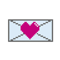 Fototapeta premium Love Latter Pixel Art Design Vector Icon