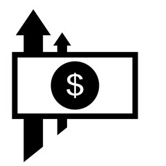 Vector graphic inflation of the dollar.