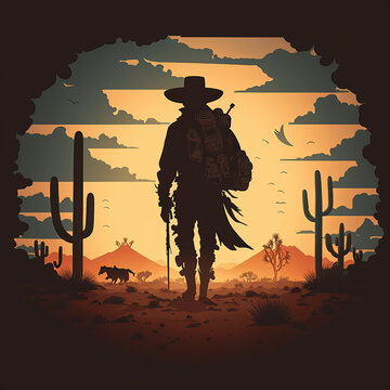 Lone wanderer in the west