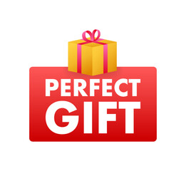 The perfect gift label. Price tag. Vector stock illustration.