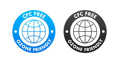 CFC free sign. Chlorofluorocarbons or freon. Vector illustration. - obrazy, fototapety, plakaty