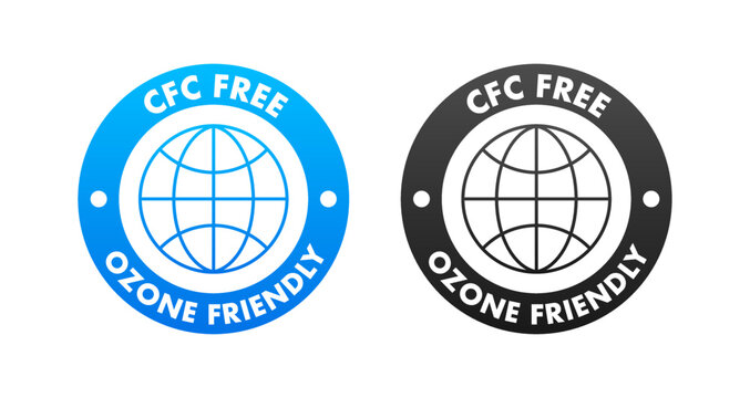 CFC free sign. Chlorofluorocarbons or freon. Vector illustration.