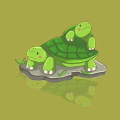 Turtle Illustration Design Cute Vector