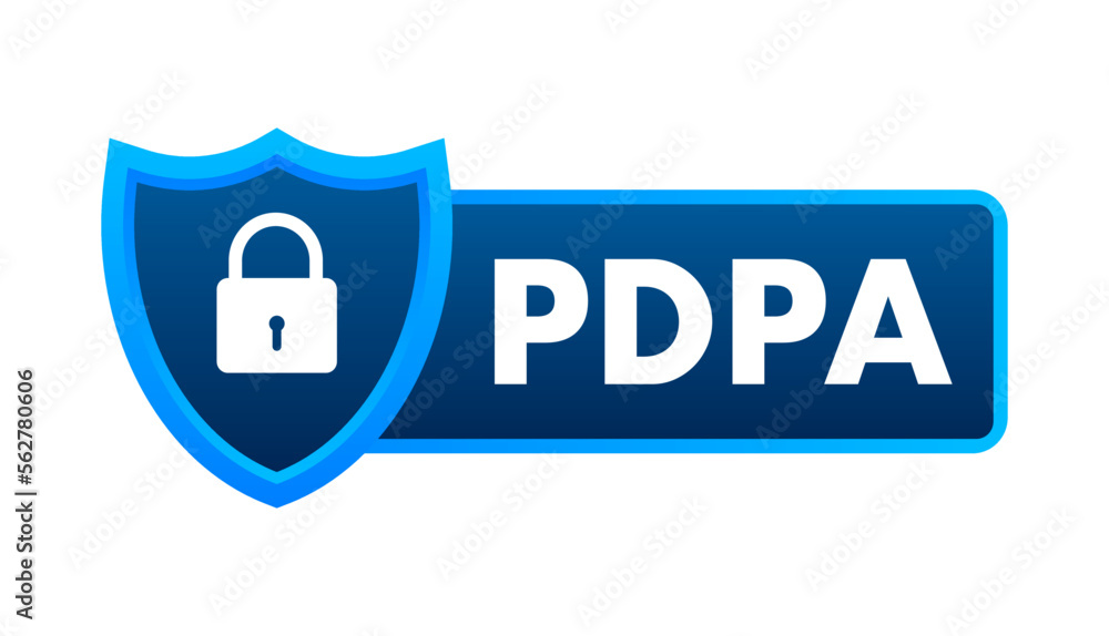 Wall mural personal data protection act - pdpa. secure data. shield icon. vector stock illustration.