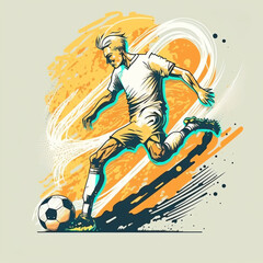 Obraz premium The Art of the Goal: Illustrations of Iconic Soccer Moments (AI Generated)