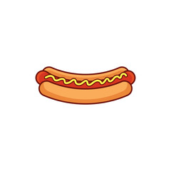 Hot dog with mustard sauce vector illustration
