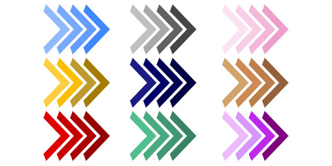 arrows set icon. Colorful arrow symbols. Arrow isolated vector graphic elements