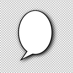 White splash bubble comic isolated on transparent with shadow effect. icon vector illustration design
