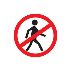 pedestrian do not enter icon vector illustration