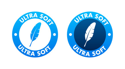 Ultra Soft icon. Bird Feather. Vector stock illustration.