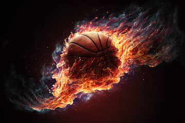 Basketball in Flammen - Generative AI