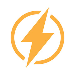 Lightning bolt icon set. Flash electric symbol. Thunderbolt flat style sign for apps and websites with transparent background PNG