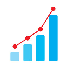 Growing bar graph icon. Financial earnings analytics graph or chart symbol sign for apps and websites with transparent background PNG