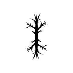 Dead tree silhouette without leaves icon isolated on a white background