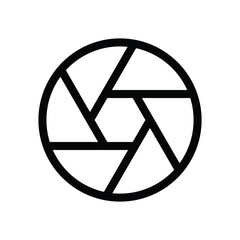 Camera shutter icon. aperture symbol, Camera shutter on transparent background. Camera shutter PNG