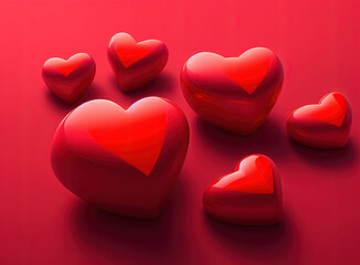 Obraz premium Valentine's day background with hearts. Generative AI