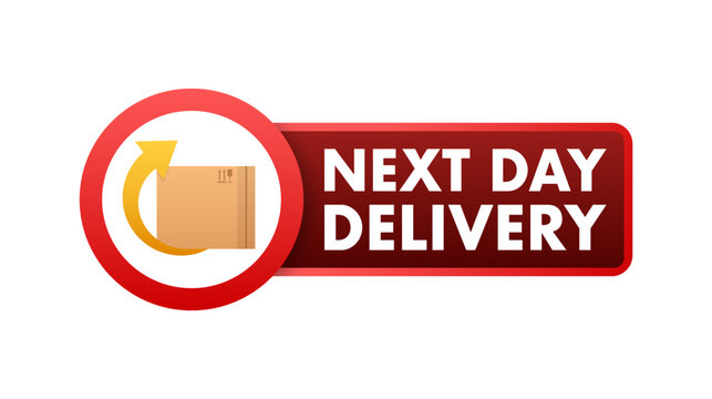 Next day delivery sign, label. Vector stock illustration