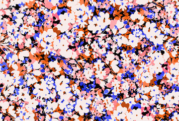 Seamless flowers pattern, colorful floral design.