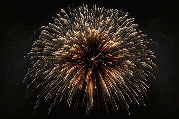 gold firework on black background made by generative ai