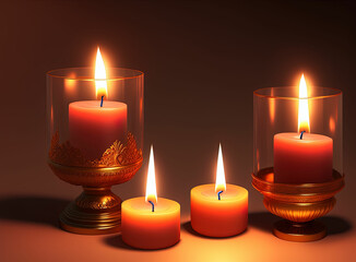 Beautiful candles. Generative AI